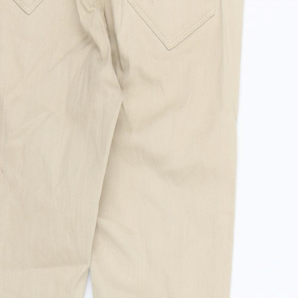 Fat Face Womens Beige  Denim Straight Jeans Size 8 L25 in