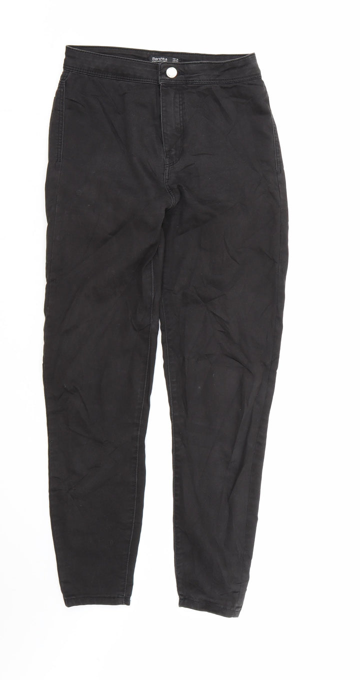 Bershka Womens Black Denim Skinny Jeans Size 8 L28 in