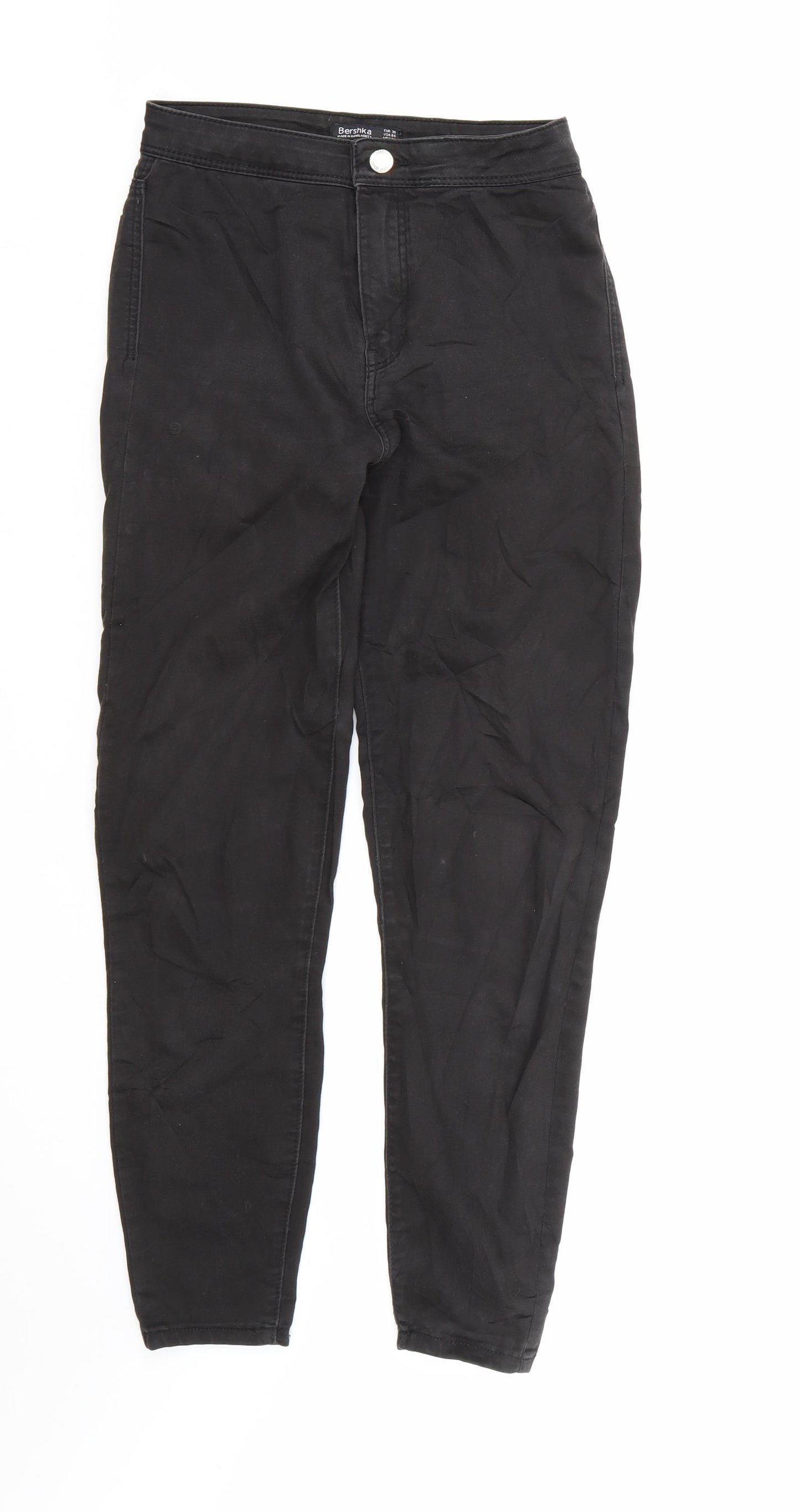 Bershka Womens Black  Denim Skinny Jeans Size 8 L28 in