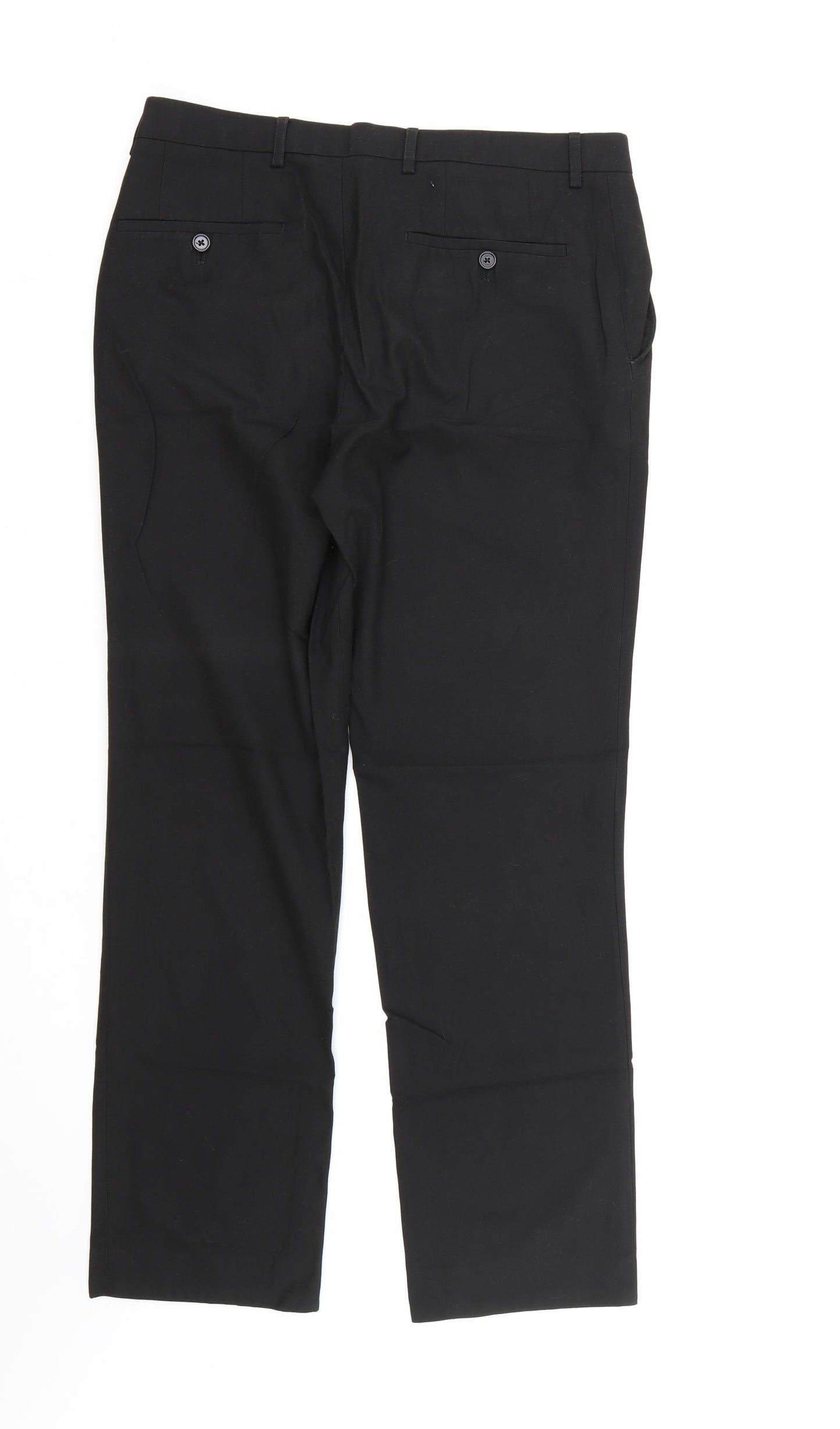 NEXT Mens Black  Rayon Dress Pants Trousers Size 32 in L31 in