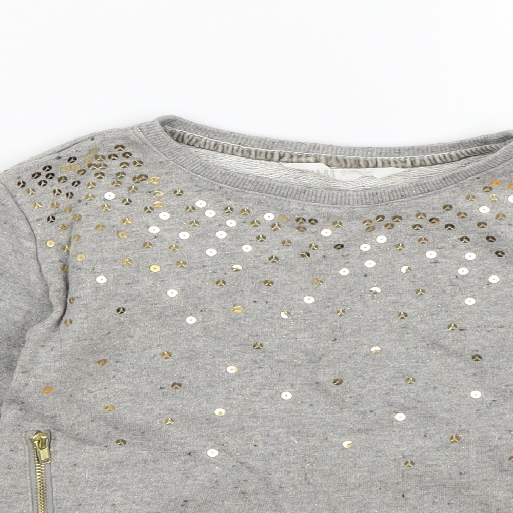 H&M Girls Grey  Jersey Pullover Sweatshirt Size 5-6 Years