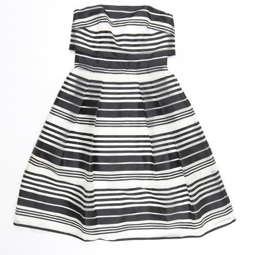 Coast Womens White Striped  A-Line  Size 10