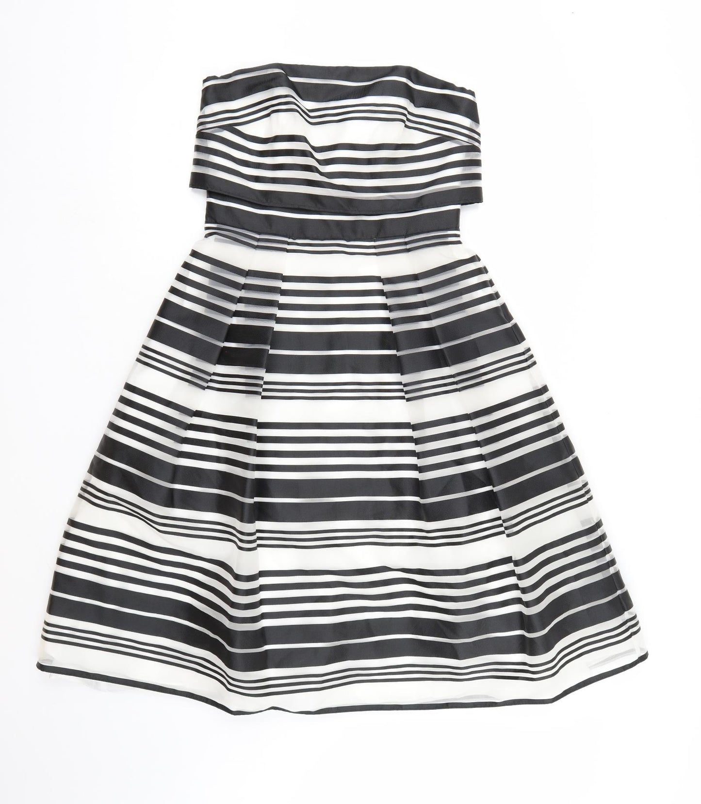 Coast Womens White Striped  A-Line  Size 10