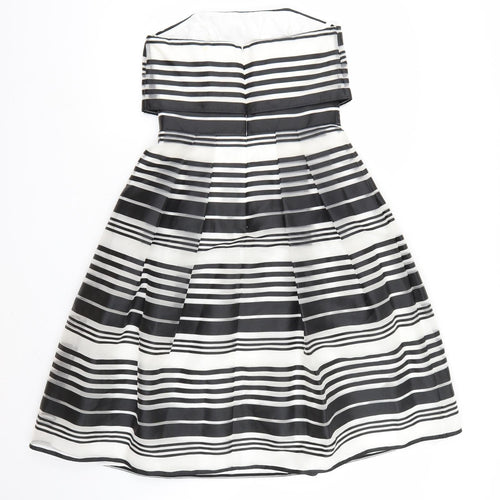Coast Womens White Striped  A-Line  Size 10