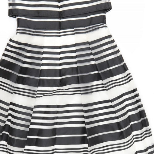 Coast Womens White Striped  A-Line  Size 10