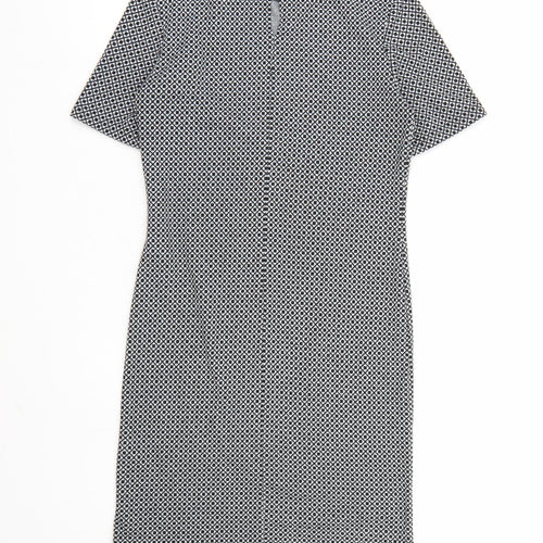Dorothy Perkins Womens Grey Geometric  T-Shirt Dress  Size 12