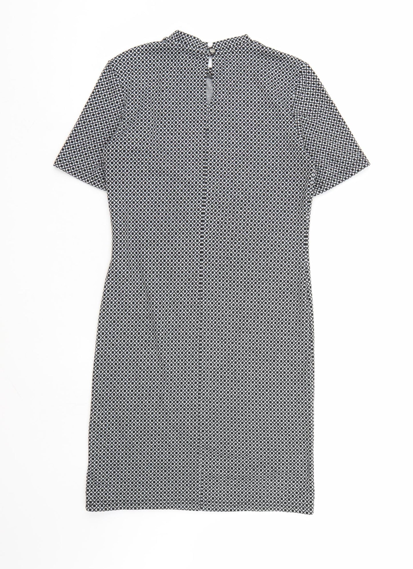 Dorothy Perkins Womens Grey Geometric  T-Shirt Dress  Size 12