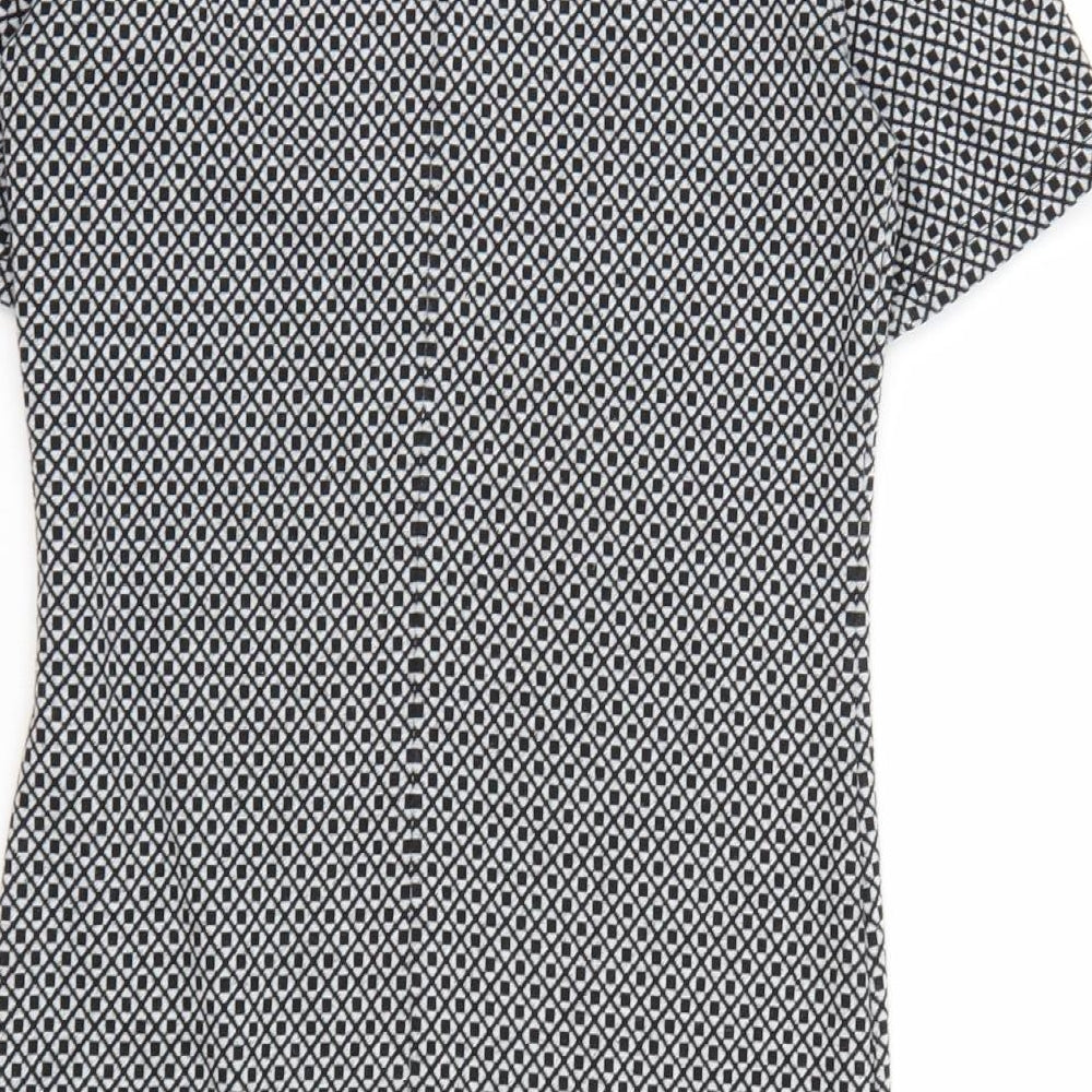 Dorothy Perkins Womens Grey Geometric  T-Shirt Dress  Size 12