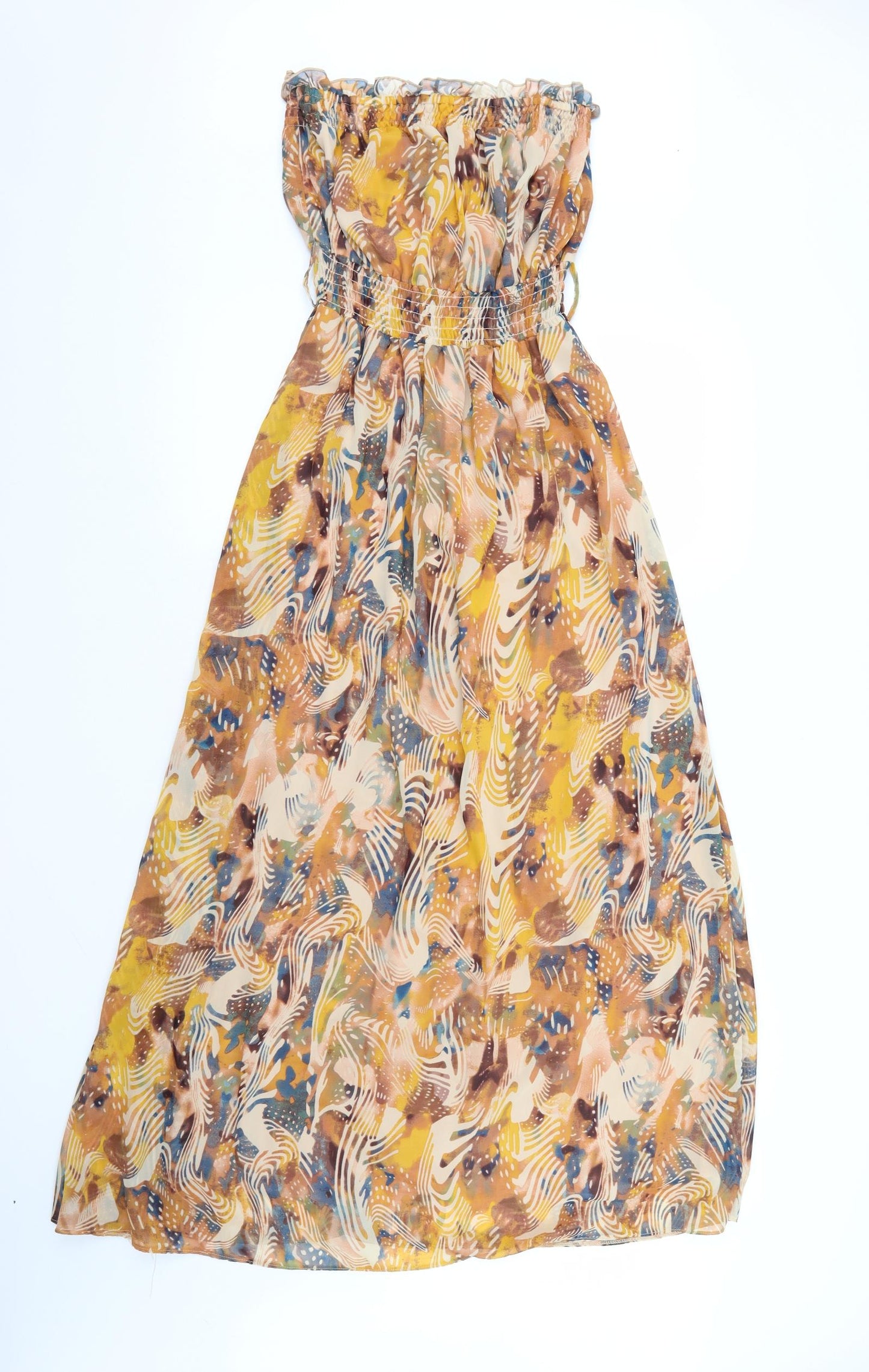 Dorothy Perkins Womens Orange Geometric Chiffon Maxi  Size 10