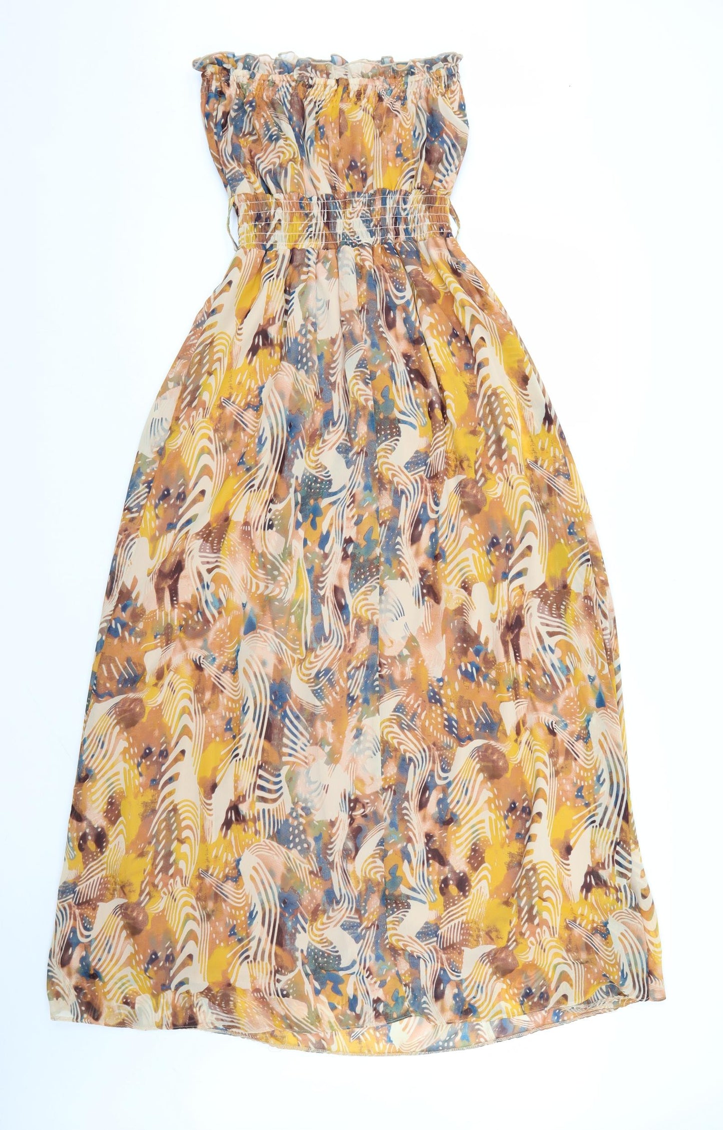 Dorothy Perkins Womens Orange Geometric Chiffon Maxi  Size 10