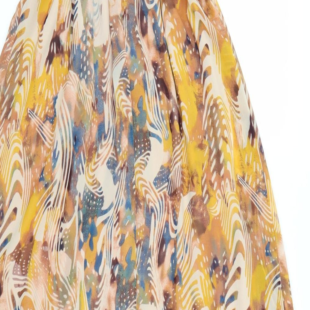Dorothy Perkins Womens Orange Geometric Chiffon Maxi  Size 10