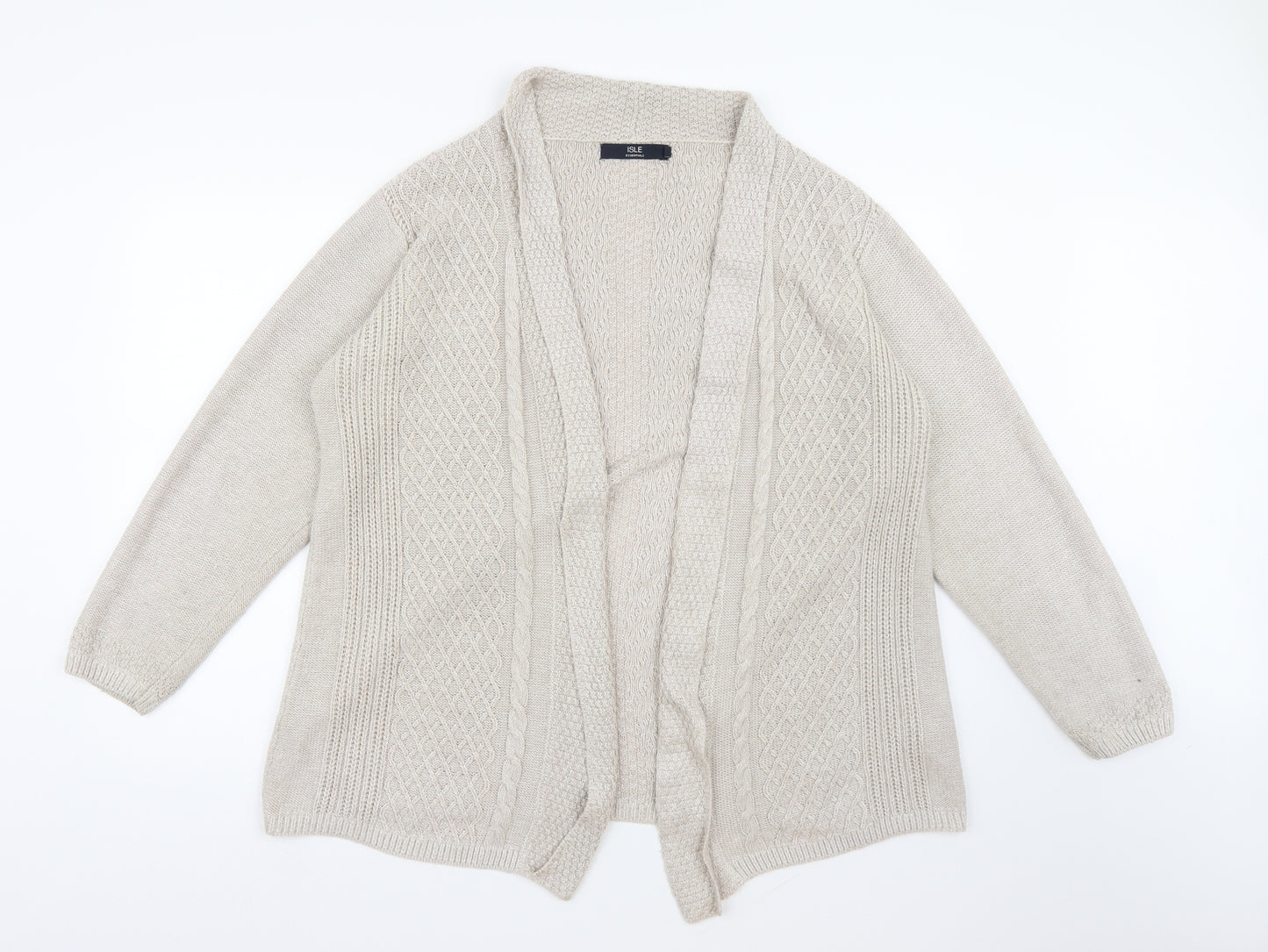Isle Essentials Womens Ivory  Knit Cardigan Jumper Size 18