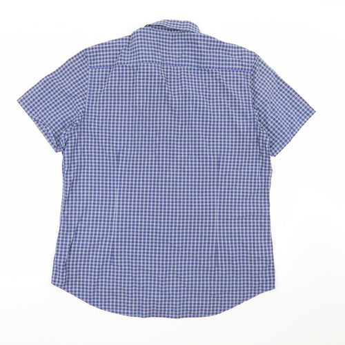 Burton London  Mens Blue Check   Button-Up Size XL