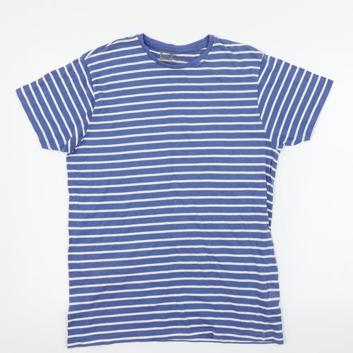 Ceader wood state Womens Blue Striped  Basic T-Shirt Size M