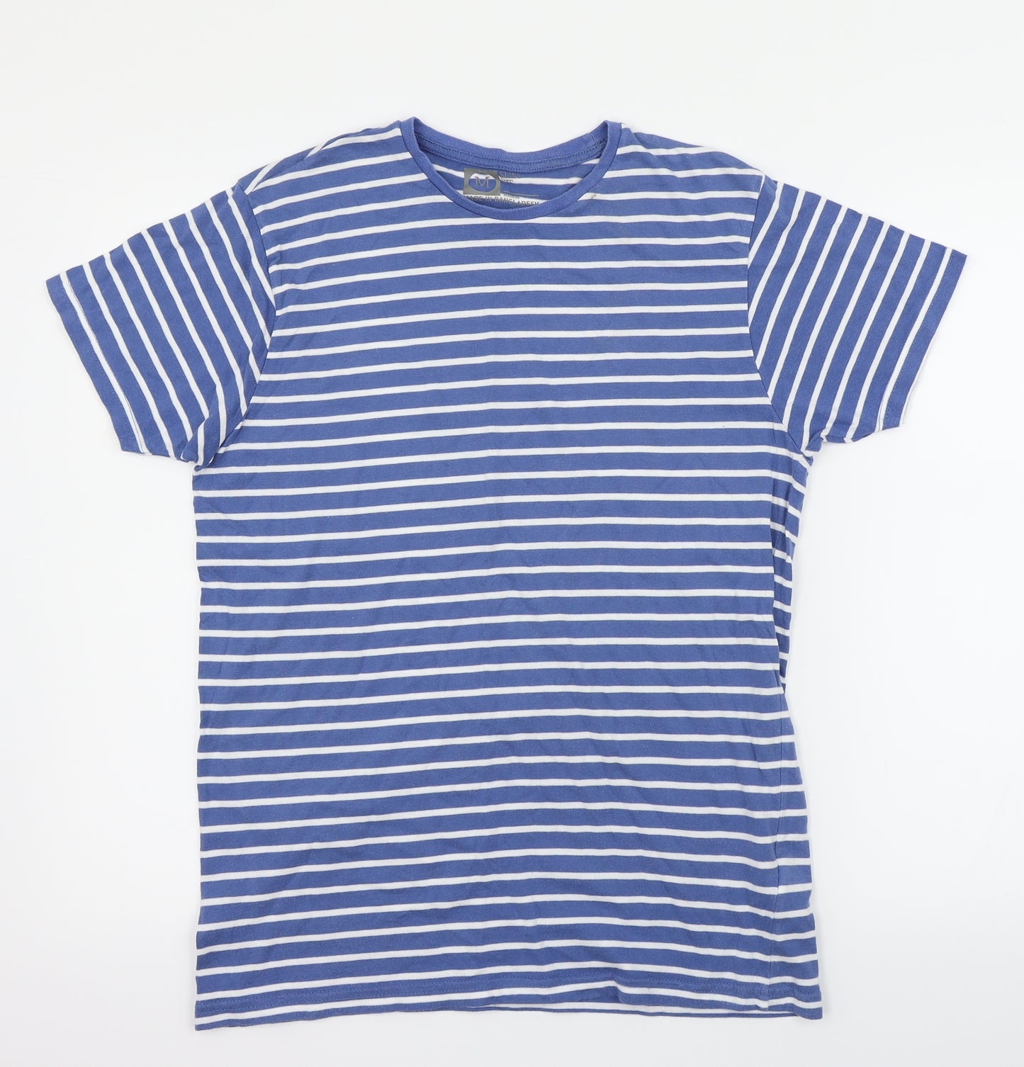 Ceader wood state Womens Blue Striped  Basic T-Shirt Size M