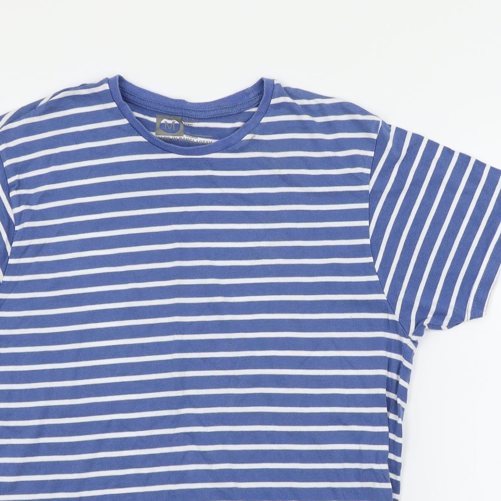 Ceader wood state Womens Blue Striped  Basic T-Shirt Size M