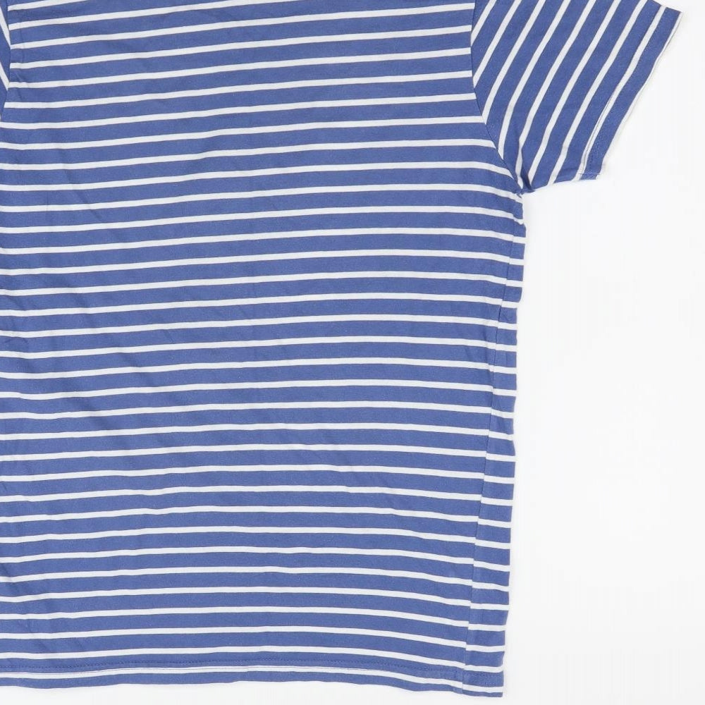 Ceader wood state Womens Blue Striped  Basic T-Shirt Size M