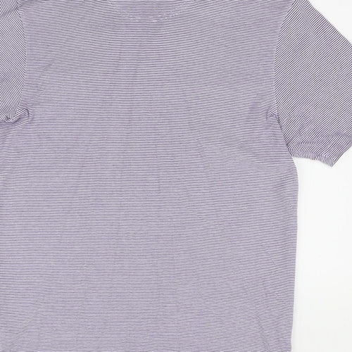 Maine Womens Blue Striped  Basic Polo Size M