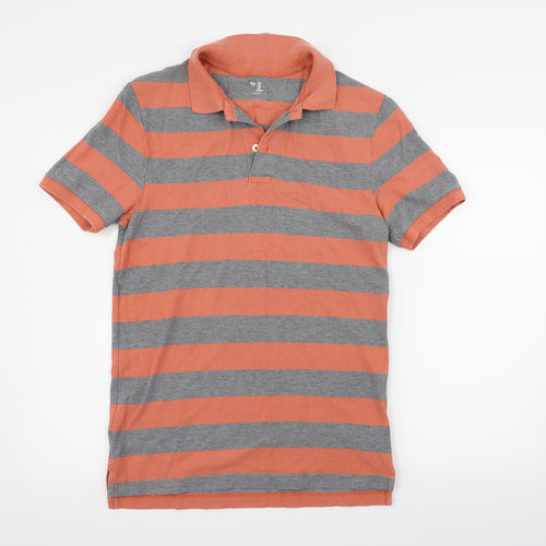 Gap Womens Orange Striped  Basic Polo Size M