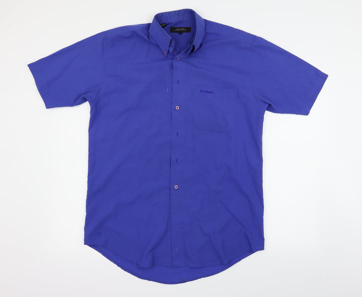 Pierre Cardin` Womens Blue Basic Button-Up Size M