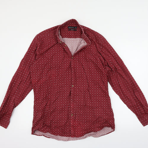Cedar Wood State Mens Red    Button-Up Size 17