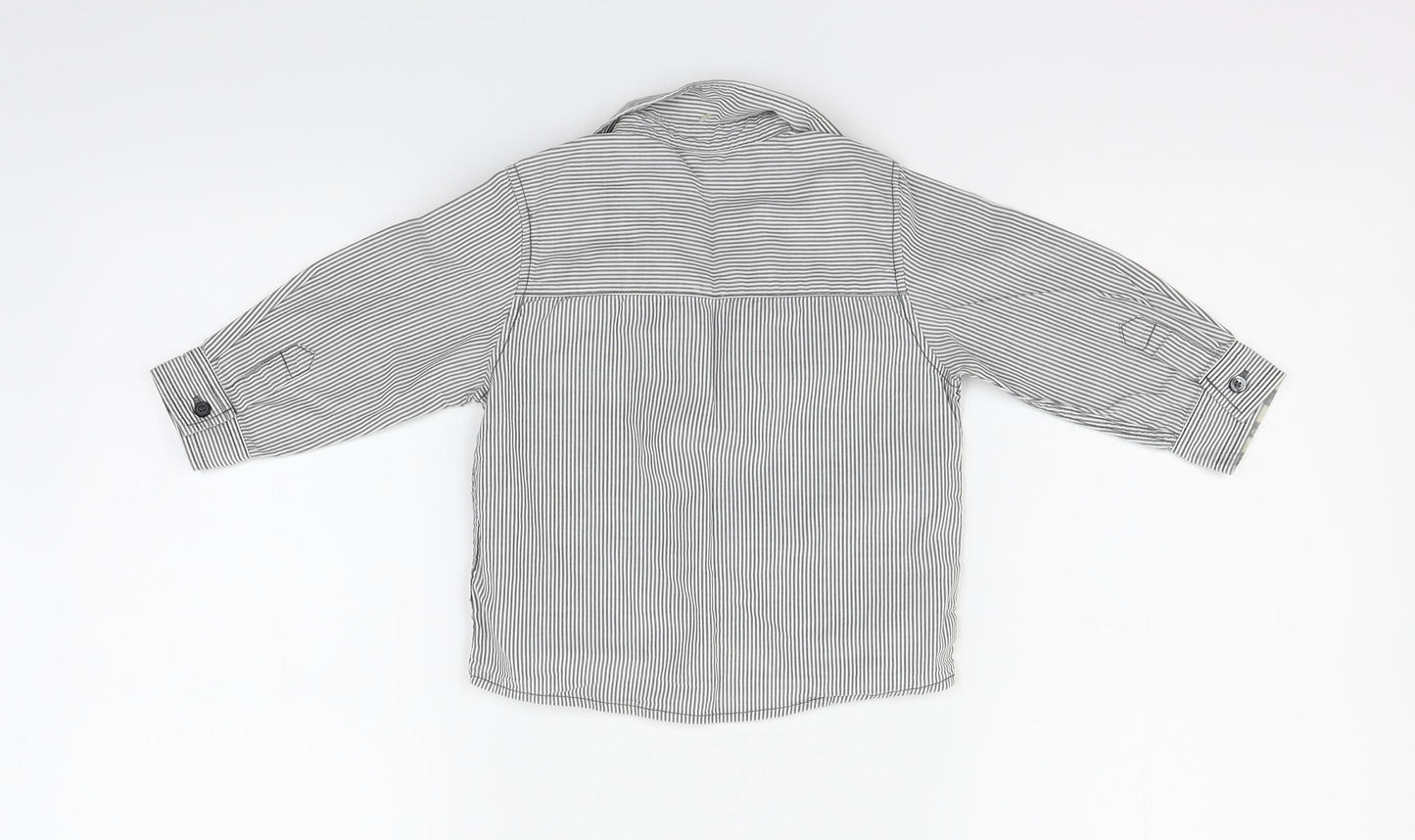 NEXT  Grey Striped  Basic Button-Up Size 12-18 Months