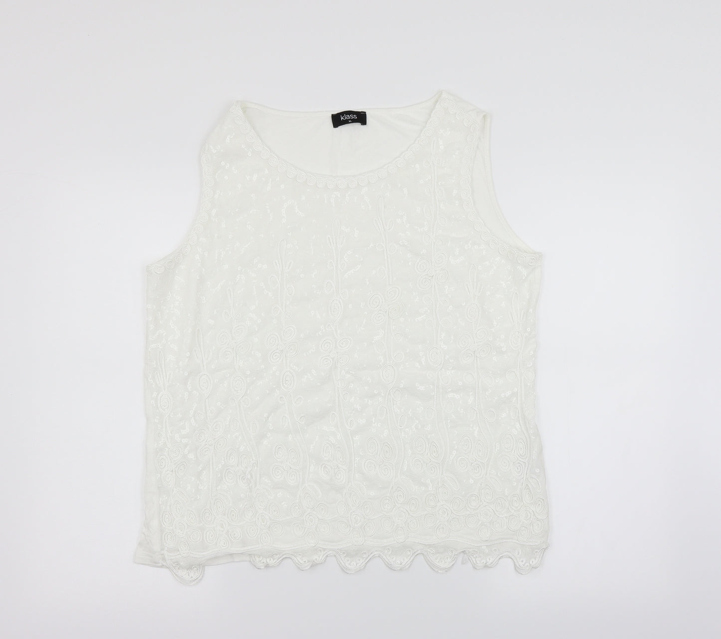 Klass Womens White   Basic T-Shirt Size XL