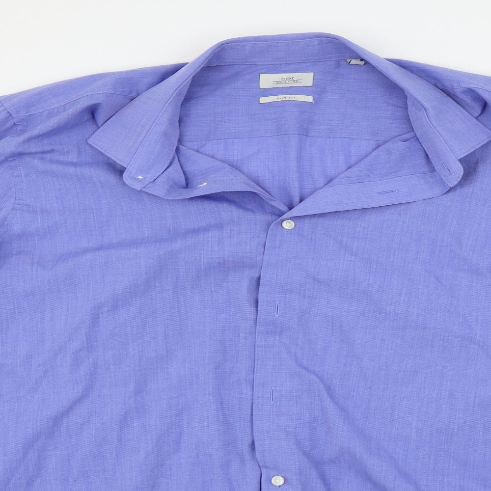 NEXT Mens Blue    Button-Up Size 17