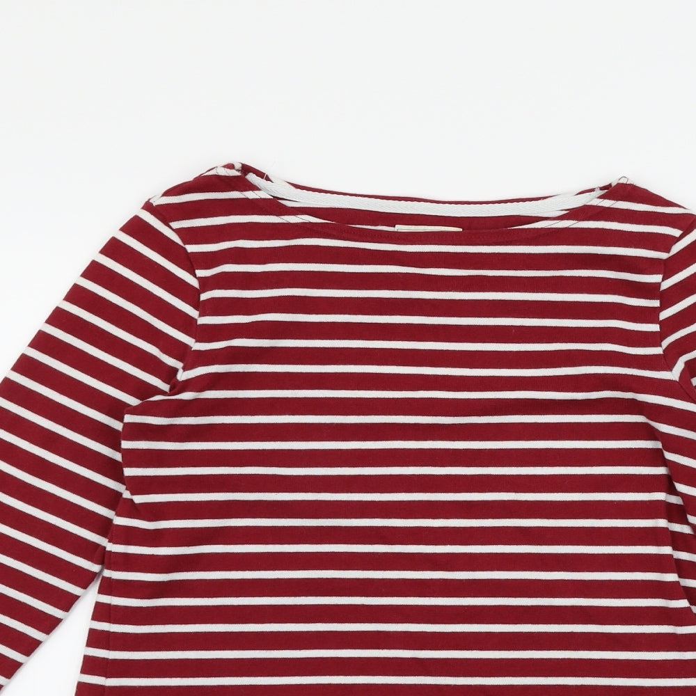 joles Womens Red Striped  Pullover Jumper Size 8