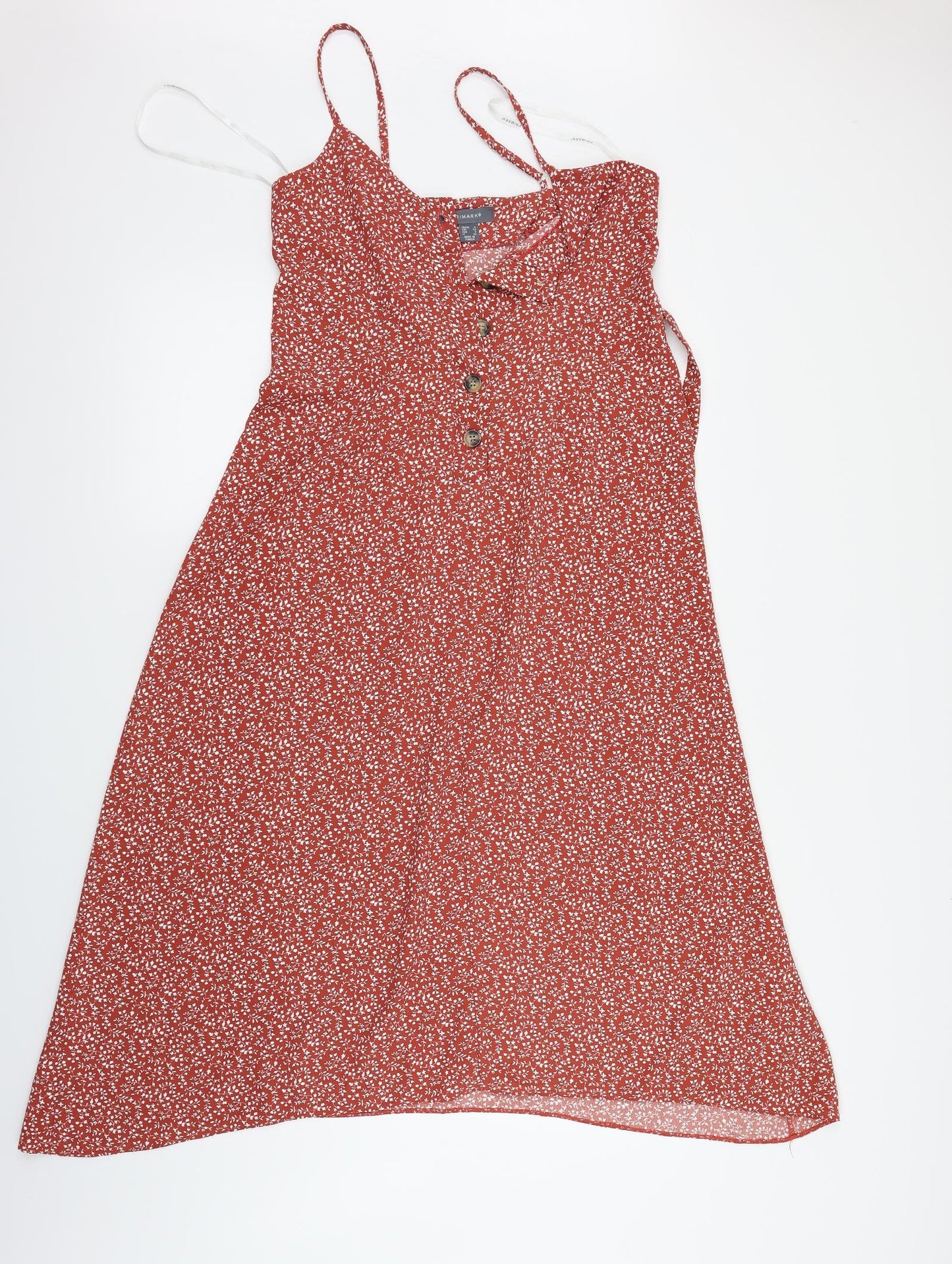 Primark Womens Red Geometric  Fit & Flare  Size 4