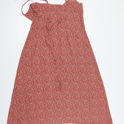 Primark Womens Red Geometric  Fit & Flare  Size 4