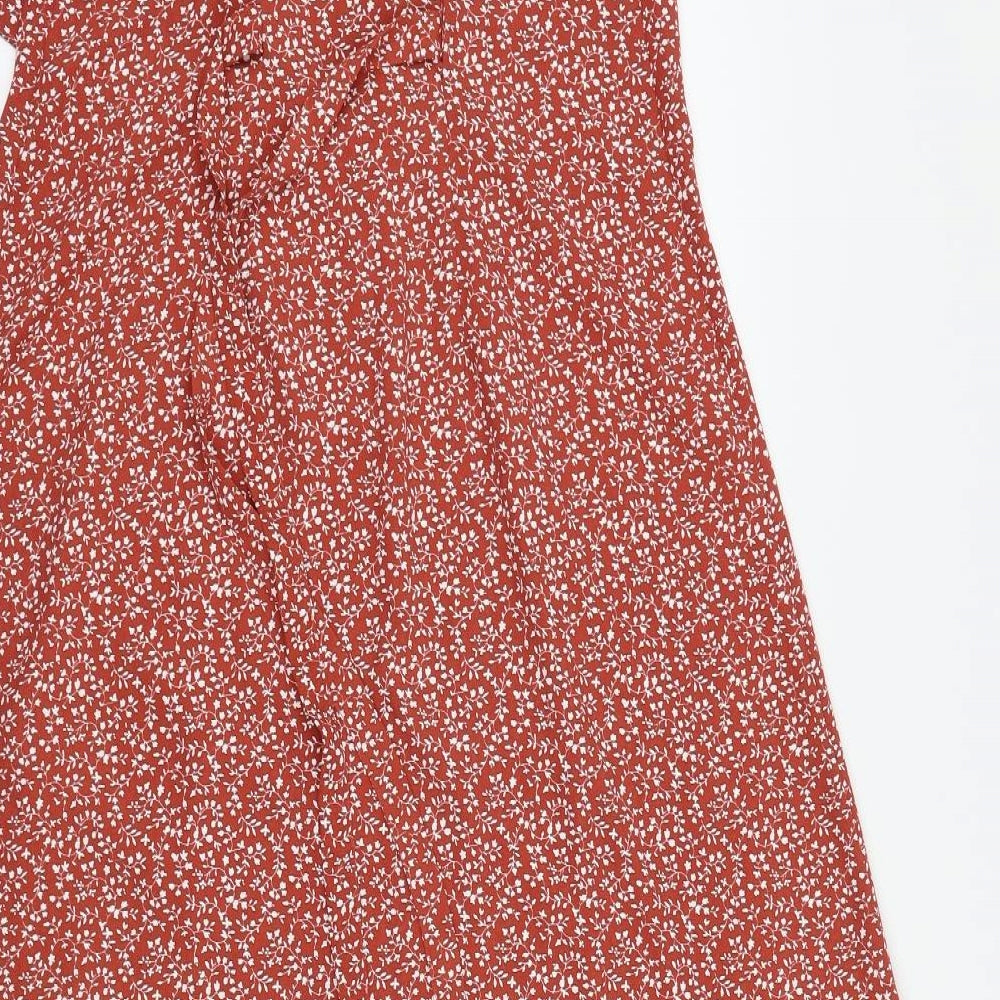 Primark Womens Red Geometric  Fit & Flare  Size 4