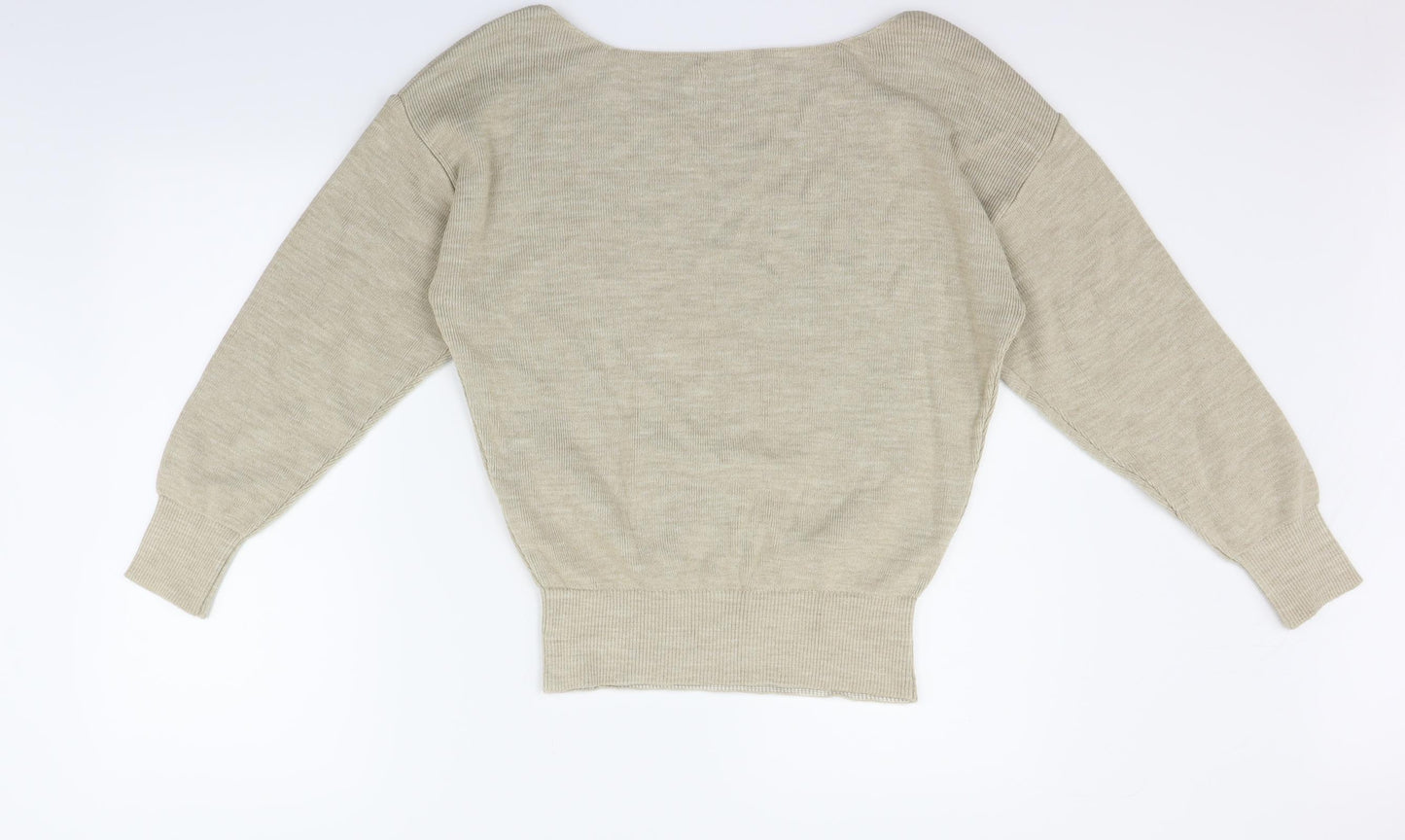 Nasty Gal Womens Beige   Pullover Jumper Size S