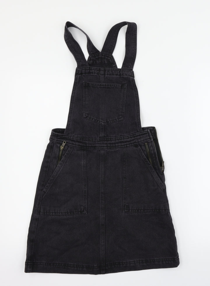 Denim & Co. Womens Black Dungaree One-Piece Size 4 L27 in