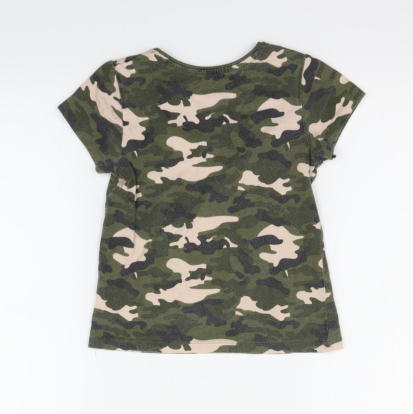 Primark Girls Green Geometric  Basic T-Shirt Size 7-8 Years  - DREAM BIG