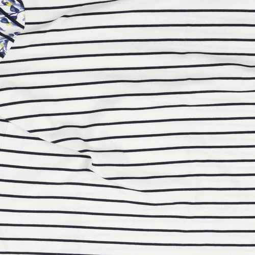 Maine Womens White Striped  Basic T-Shirt Size 16