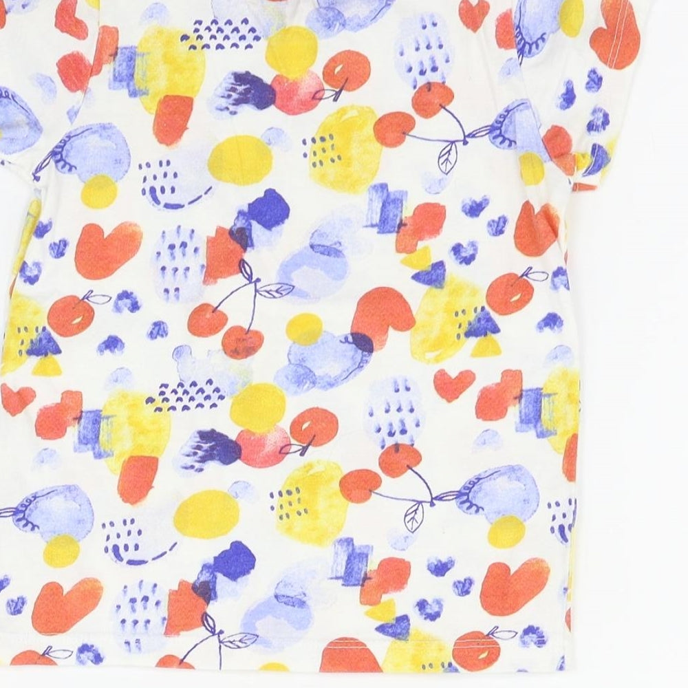 Nutmeg Girls White Geometric  Basic T-Shirt Size 3-4 Years