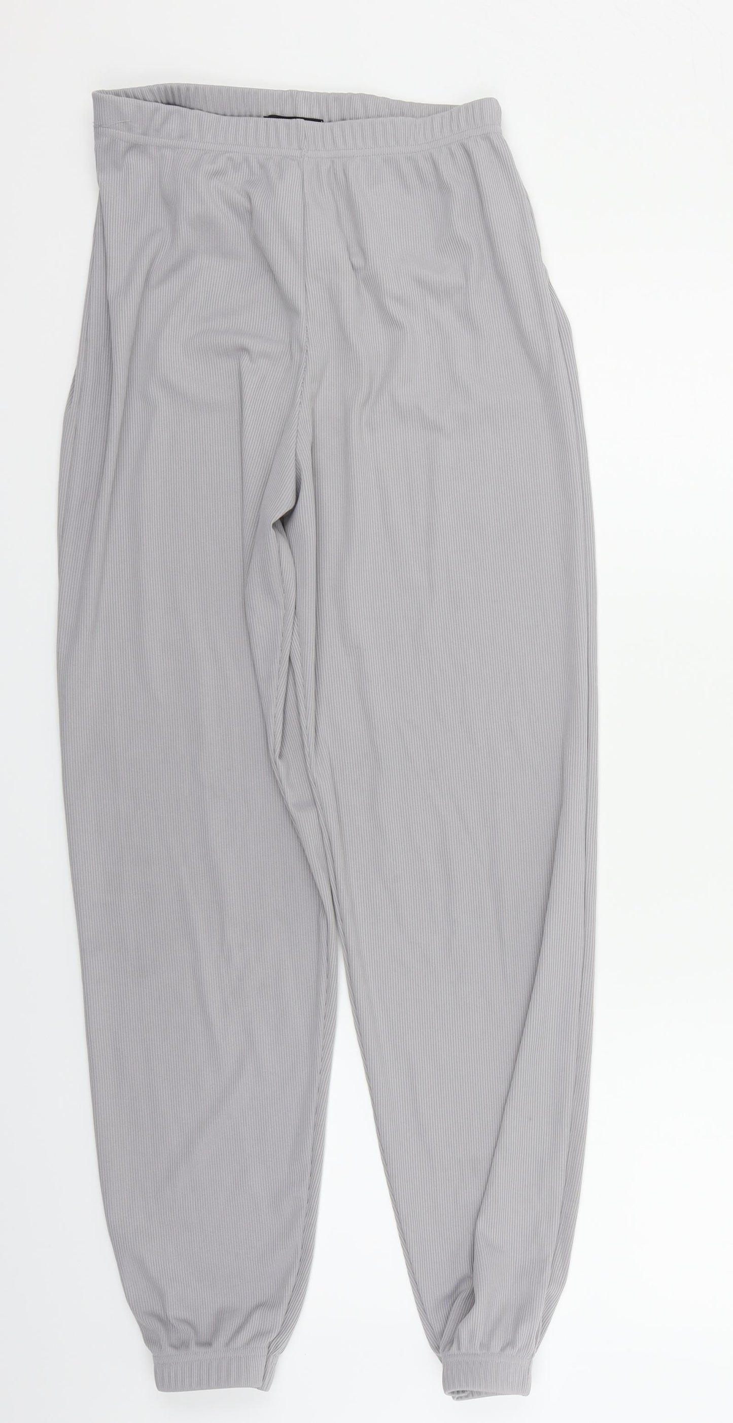 PRETTYLITTLETHING Womens Grey   Trousers  Size 8 L27 in