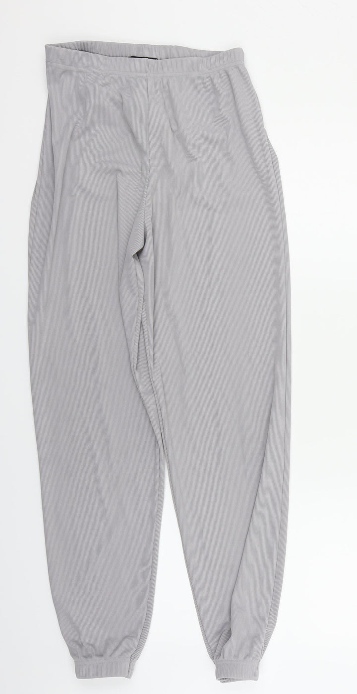 PRETTYLITTLETHING Womens Grey   Trousers  Size 8 L27 in
