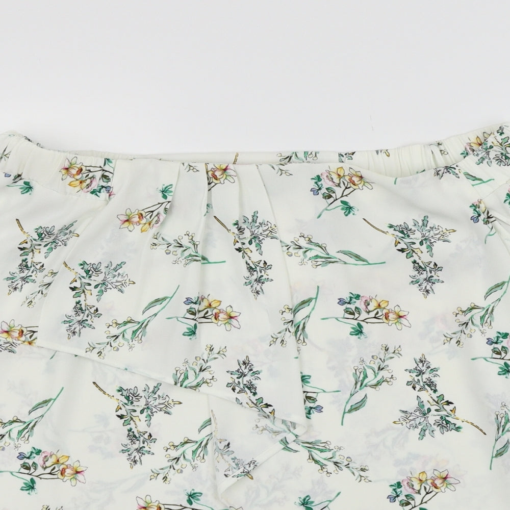 Marks and Spencer Womens White Floral  Basic Blouse Size 14