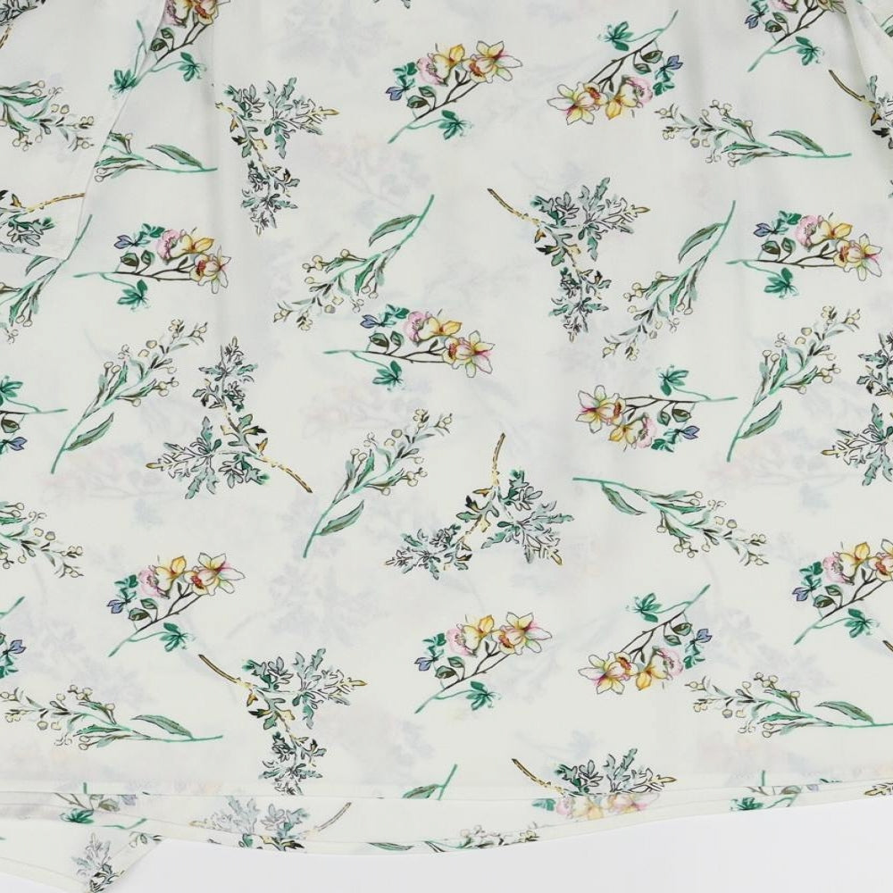 Marks and Spencer Womens White Floral  Basic Blouse Size 14
