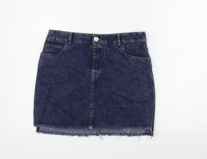 Preworn Womens Blue Flare Skirt Size 32 in