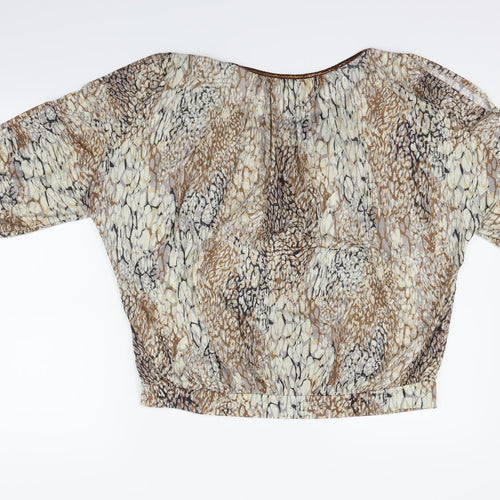 Wallis Womens Beige Floral  Basic T-Shirt Size M