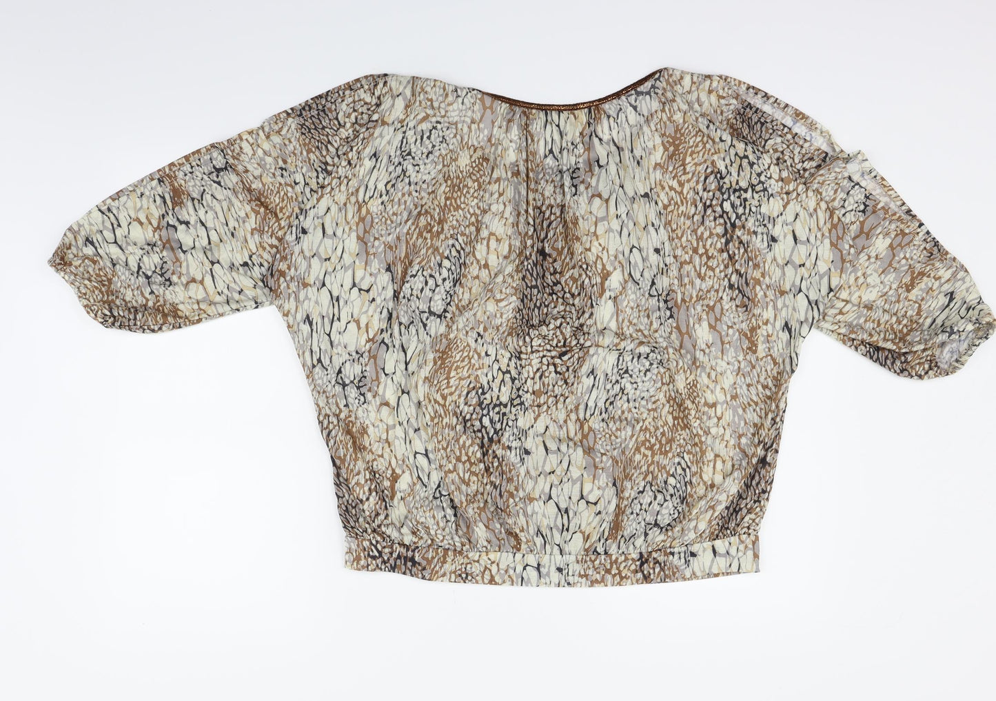Wallis Womens Beige Floral  Basic T-Shirt Size M