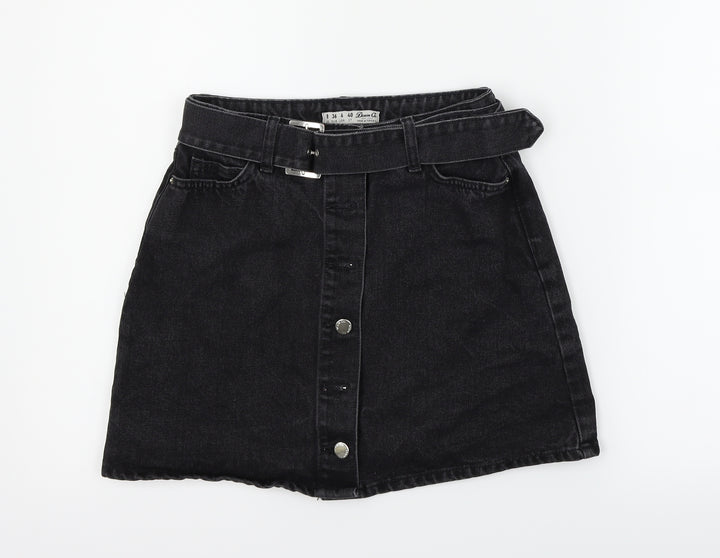 deniem & co Womens Black Flare Skirt Size 8