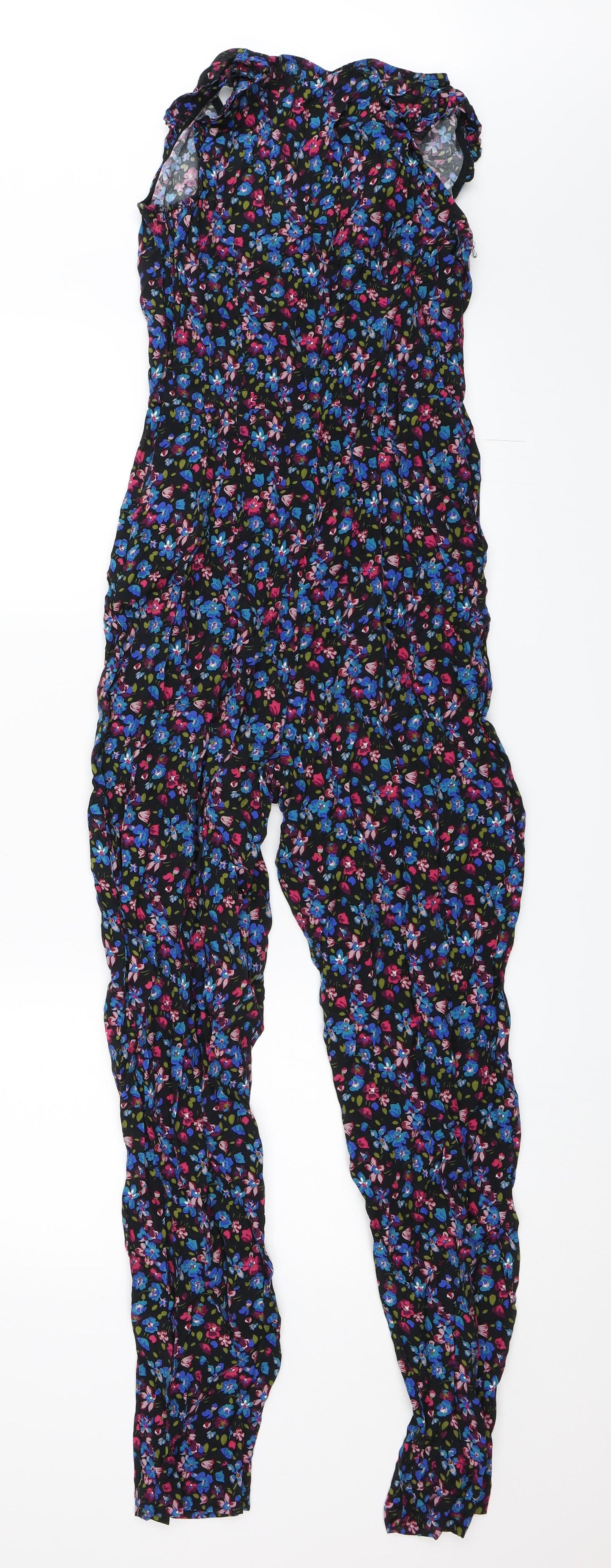 ASOS Womens Black Floral  Jumpsuit One-Piece Size 8