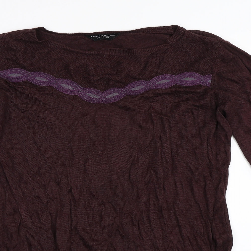 Dorothy Perkins Womens Purple   Pullover Jumper Size 14