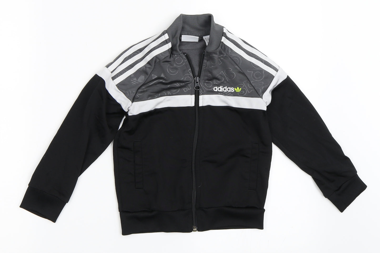 adidas Boys Black   Full Zip Sweatshirt Size 4-5 Years