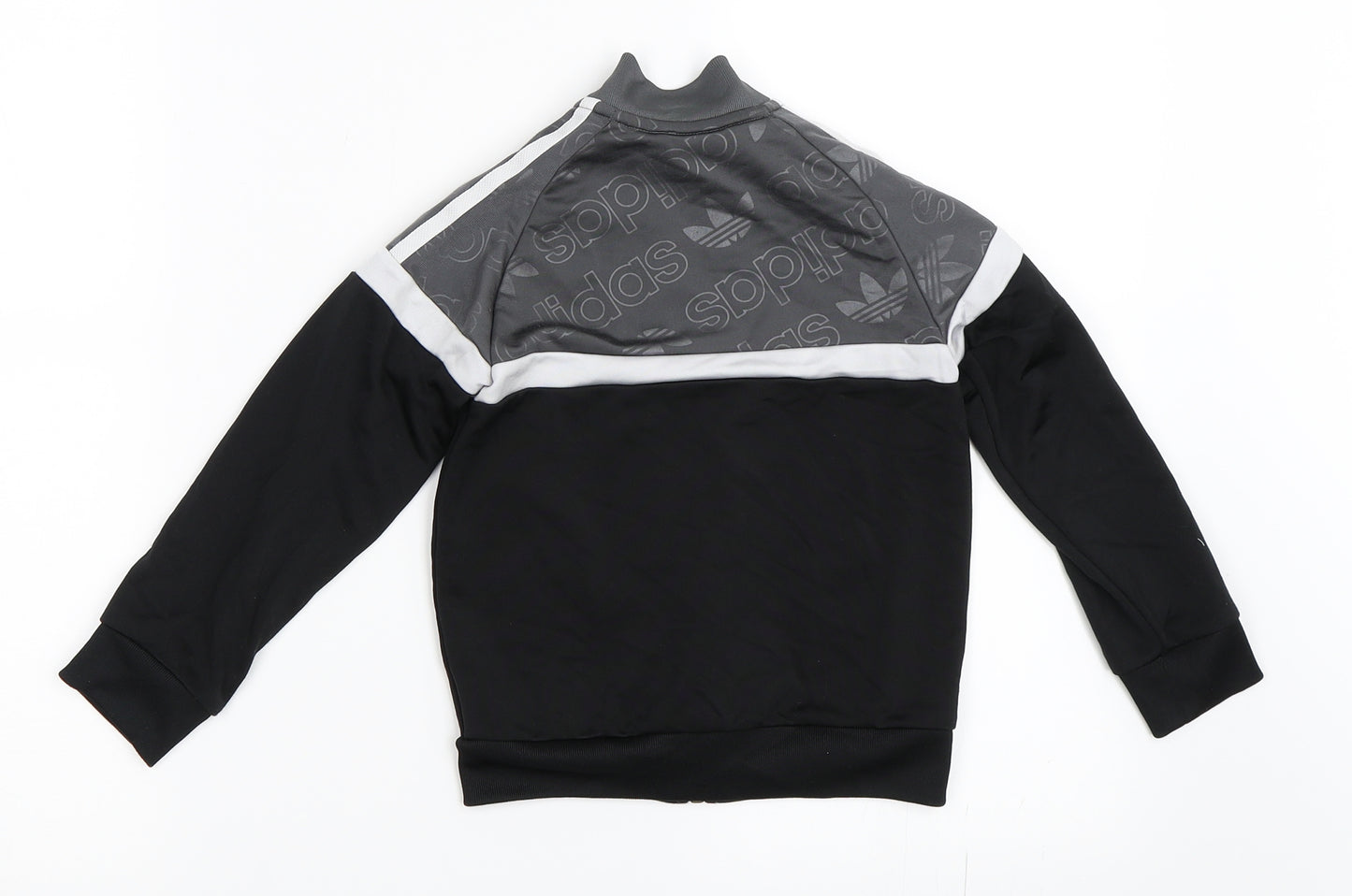 adidas Boys Black   Full Zip Sweatshirt Size 4-5 Years