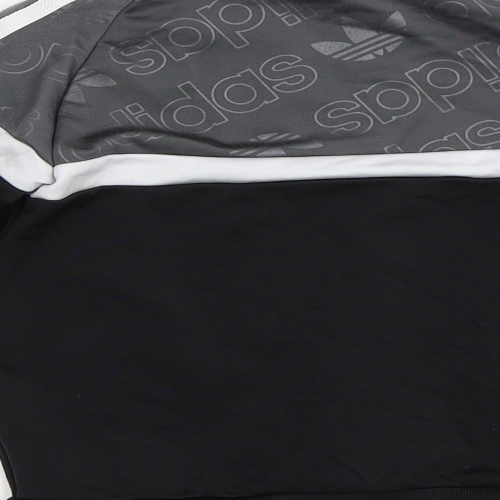 adidas Boys Black   Full Zip Sweatshirt Size 4-5 Years